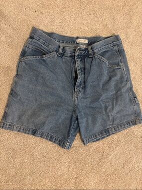 Cherokee shorts women's size 14 blue denim carpenter vintage high rise